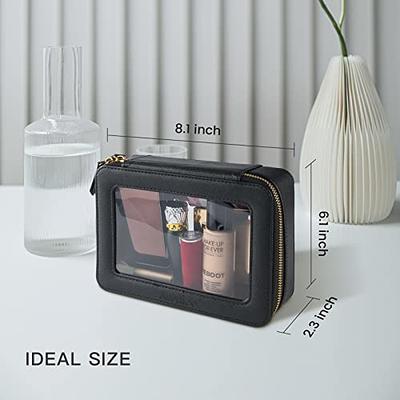 BIVIZKU Large Capacity Makeup Bags Portable Travel Cosmetic Bags Open-Flat Toiletry Waterproof Bag for Women Gift Make Up Organizer with Divider and