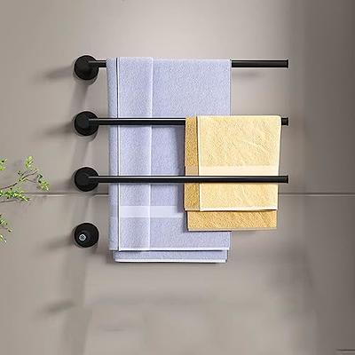5-bar black wall-mounted towel warmer with shelf - 304 stainless steel