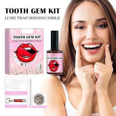 SAINGACE Teeth Gems Kit with Glue and Light, Tooth Crystal Set with Curing  Lamp and Glue