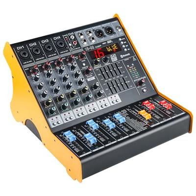 LZSIG Mini Audio Mixer,Stereo Line Mixer for Sub-Mixing,Ultra  Low-Noise,4-Channel,Microphone Independent Control, 1/4 & 1/8 TRS Output  and Input