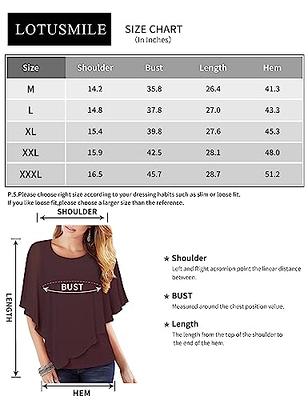 Blouses for Women Business Casual, Lotusmile Dressy Tops for Evening Wear  Flattering Batwing Short Sleeve Overlay Top to Hide Tummy Elegant Pantsuits  for Wedding Guest Chiffon Work Dress Shirt Office - Yahoo