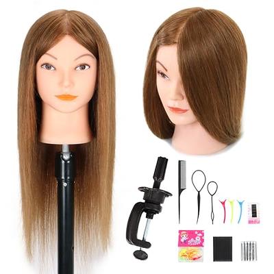 Mannequin Head with Human Hair - 20-22 Cosmetology Mannequin Head with  100% Real Human Hair for Braiding Practice Cutting - Manikin Head with  Human Hair for Hairdresser (Light Brown) - Yahoo Shopping