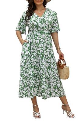 Keluummi Plus Size Wedding Guest Dress for Women, Summer Casual