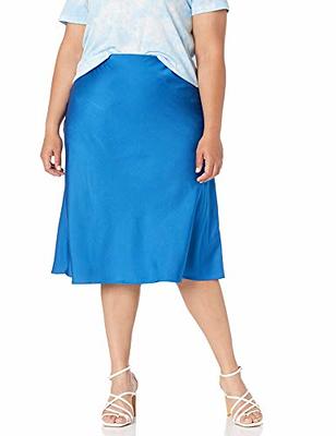 The Drop Women's Maya Silky Slip Skirt, Classic Blue, XS - Yahoo