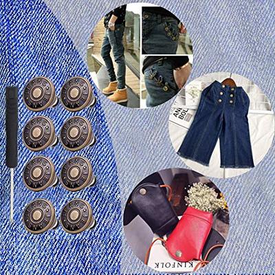 Hammer on Jeans Buttons Denim Replacement for Leather Jacket Coats Trousers  17mm