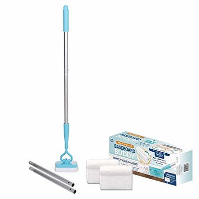 Qaestfy Wall & Baseboard Cleaner Mop Tool with 49'' Long Handle for Cleaning Window Floor Skirting Board Ceiling Bathtub Tub Tile Scrubber Brush