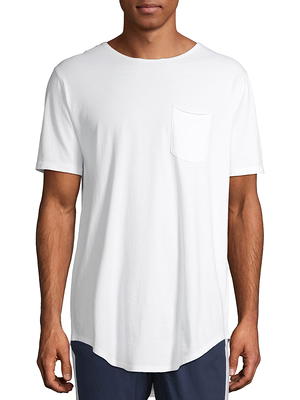 No Boundaries Men's Elongated T-Shirt with Short Sleeves, 2-Pack