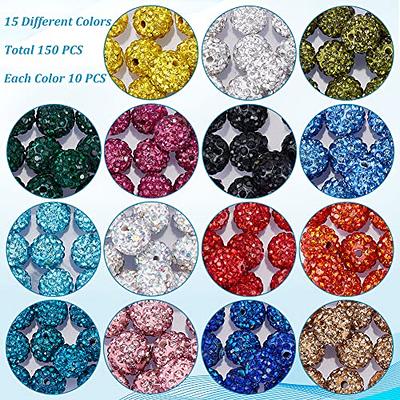 300pcs 8mm Glass Beads for Jewelry Making, 15 Color Crystal Beads Round Gemstone Beads Bracelet Making Kit DIY Craft, Girl's, Size: One Size