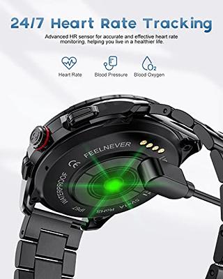 EURANS Smart Watch 44mm, AMOLED Fitness Watch with Heart Rate/Sleep Monitor  Steps Calories Counter, IP68 Waterproof Activity Tracker Compatible with