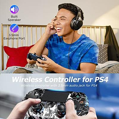 Wireless Controller for PS4, Custom Design V2 Gamepad Joystick for PS4 with  Non-Slip Grip of Both Sides and 3.5mm Audio Jack! Thumb Caps Included!