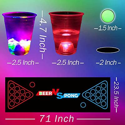 noveltymeme 45 PCS Glow in the Dark Beer Pong Table Mat, Drinking Game Pong  Game with Party Cups, Glow Pongs for Indoor Outdoor Party Game Party  Supplies Decoration Flashing&Red&Blue - Yahoo Shopping