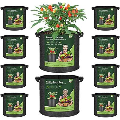 10 Gal. Heavy-Duty Nonwoven Fabric Plant Grow Bags with Handles (5-Pack)