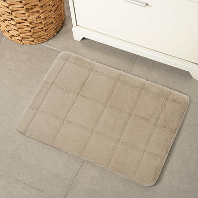 Lavish Home Memory Foam Extra Long Bath Rug Mat - Taupe