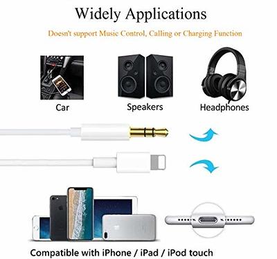 Lightning To 3.5 Mm Headphone Jack Adapter AUX Audio Music Cable Car Cord  for iPhone 7 8 Plus X XS(Gold) 