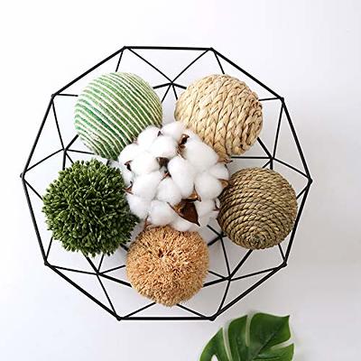 Natural Green Moss Decorative Ball and Assorted Rattan Wicker Balls 3.5  Set of 9, Hanging Balls with Handmade, Hanging Balls Vase Bowl Filler