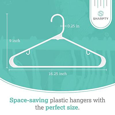 Zober Plastic Hangers 20 Pack - White Plastic Hangers - Space Saving  Clothes Hangers for Shirts, Pants & for Everyday Use - Clothing Hangers  with
