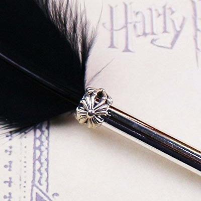 OPENDGO Feather Ballpoint Pen ，Black Ink Vintage Feather Quill Refined  Plated Rod Quill Ballpoint Pen For School Writing ·Wedding Gift Signature  Pen (Black) - Yahoo Shopping