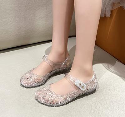 Snow Queen Leather Glitter Wedge Heels For Girls Perfect For