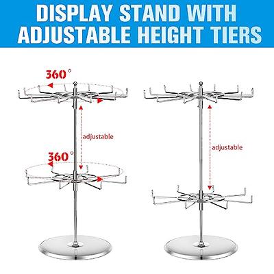 YEOOE Upgraded Retail Display Stand 7 Tier Spinning Display Stand, Movable Shop Spinner Rack with Hooks, Retail Display Racks for Jewelry Keyring