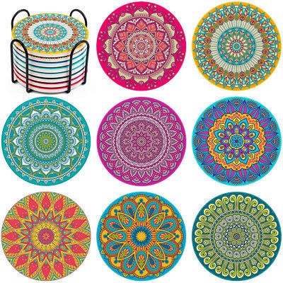 Coasters Set of 6 Drink Coaster Set Persian Mediterranean Pattern