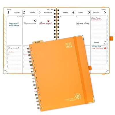 POPRUN Planner 2023-2024 (6.5'' x 8.5'') Academic Year Calendar (July 2023  - June 2024) with Hourly Time Slots, Monthly Weekly & Daily Organizer for