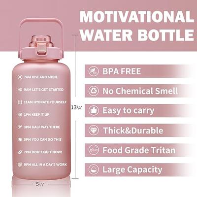 64 Oz / 2L Large Water Jug Motivational Water Bottle with Time Maker & Straw