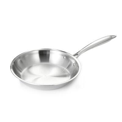 AVACRAFT 18/10 Tri-Ply Stainless Steel Frying Pan with Lid, Side Spout