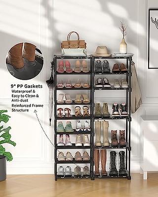 Simple Houseware 6-Tier Shoe Rack Storage Organizer w/ Side Hanging Bag, White