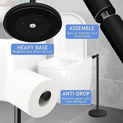 Kitsure Toilet Paper Holder Stand - Free-Standing with a Weighted Base