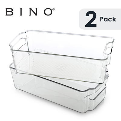 Typutomi Kitchen Cabinet Storage Bins with Handle, Plastic Stackable  Organizer Storage Bin Food Storage Organizer Under Sink Organizer(White) -  Yahoo Shopping