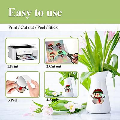 Printable Vinyl Glossy Sticker Paper for Inkjet Printer 100 Sheets