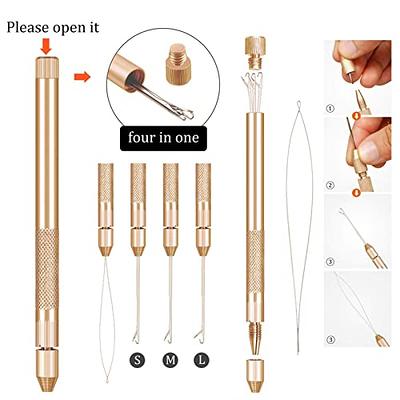 Hair Extension Tools 3 Knitting Hook Needles+ 1 Holder +1 Pulling