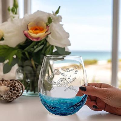 Personalized Wine Decanter & Stemless Wine Glass Gift Set - Teals