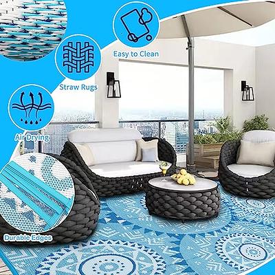 Plastic Waterproof Outdoor Rugs for Clearance Waterproof, Outdoor Patio Rug  Waterproof,RV Outdoor Rugs for Camping,Outdoor Deck Carpet  Waterproof,Indoor Outdoor