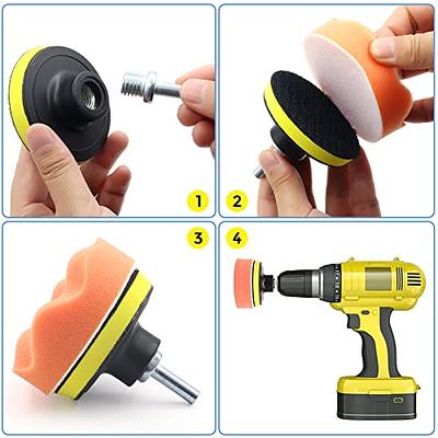 Car Foam Drill Polishing Pad Kit 1/2/3 inch Buffing Pads Sponge Set Sponge  Drill Power Tool Headlight Wheel Polisher