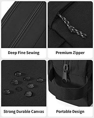  Sooez Large Pencil Case,Big Capacity Pencil Bag with 3  Compartments,Cute Canvas Pencil Pouch Organizer with Zipper, Portable  Stationery Pen Bag, Cute Aesthetic School Supplies For Teen Girls, Black :  Office