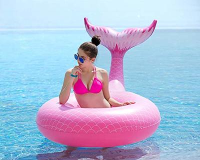 Jasonwell Giant Inflatable Mermaid Tail Pool Float with Fast Valves Pool  Floaties Tube Summer Beach Swimming Pool Party Lounge Raft Water Floaty