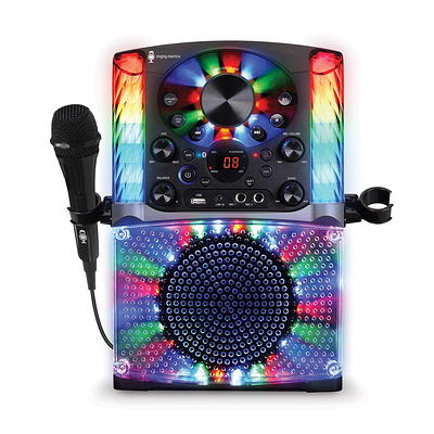 Singing Machine Portable CD +G Karaoke Machine with Disco Lights and  Microphone, Pink