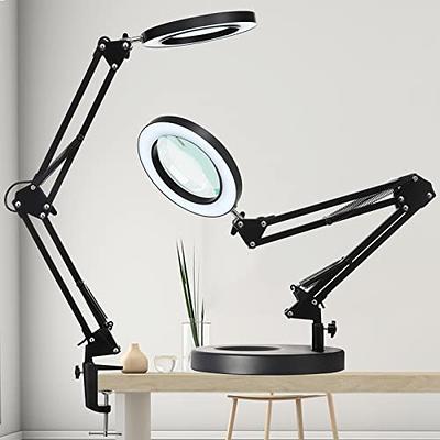 KUVRS 10X Magnifying Glass with Light and Stand, 9.06 Inch Heavy Base  Magnifying Lamp, 3 Color Stepless Dimming, Real Glass Lens Swing Arm  Desktop Lighted Magnifier for Craft Soldering Jewellery - Yahoo Shopping