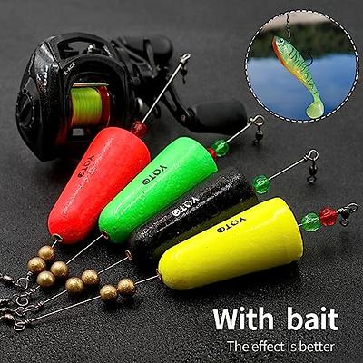 THKFISH Fishing Bobbers Fishing Floats and Bobbers for Fishing Popping Cork  Float Rig Weighted Popping Floats Saltwater Rattle YELLOWWIRE-5-4PCS