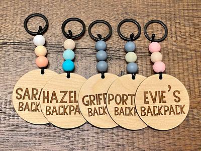 Engraved Monogram Keychain, Silicone Beaded Keychain With Wooden Round, Key  Ring - Yahoo Shopping