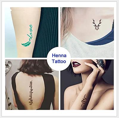 Henna Tattoo Stencil Kit,16 Sheets Henna Tattoo sticker for hands,legs, and  other parts of the body. Glitter Airbrush Diy Tattooing Template, Indian