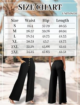 Promover Petite Wide Leg Black Pants for Women  