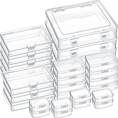 Leelosp 28 Pieces Mixed Sizes Small Storage Containers Rectangular Plastic Organizer  Box Clear Bins Lids Empty Crayon Boxes Case Hinged for Item Organizing -  Yahoo Shopping