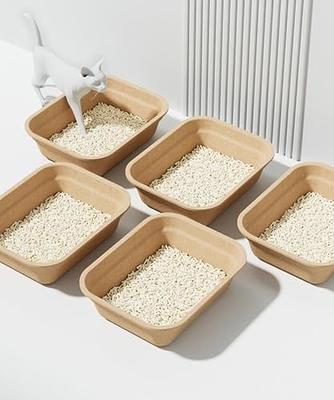 Stcyutdaa Disposable cat Litter Boxes(5PAKE), Portable cat Litter Box,  Disposable 6mm Thick Cat Litter Box,Cat and Kitten Litter Box Entry Litter  Box, Portable, Travel