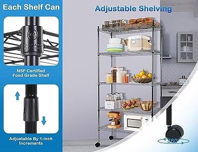 HEOMU 5 Tier Shelving Unit Metal Storage Shelf, Wire Shelves Organizer  Utility Storage Racks and Shelving for Laundry Bathroom Kitchen Garage -  Yahoo Shopping