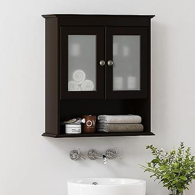 Spirich Bathroom Wall Cabinet with Glass Doors, Small Hanging