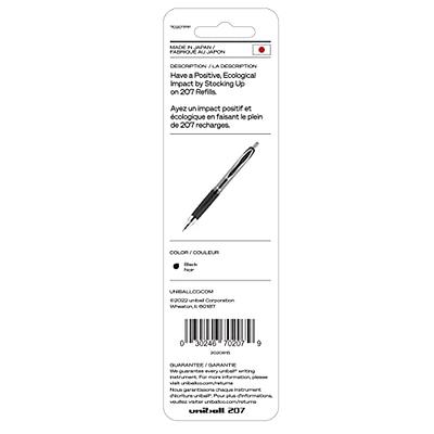 Uniball Signo 207 Needle, Medium Point Gel Pens 12 Pack Black