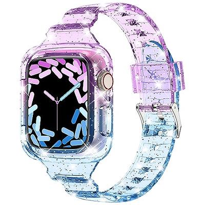 For Apple Watch Clear Band 40mm 38mm with Case Women Cute Girl