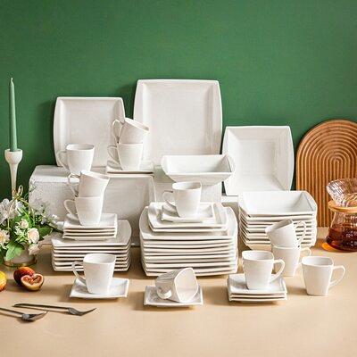 Malacasa Flora 60-Piece Ceramic Porcelain Dinner Set Dinnerware